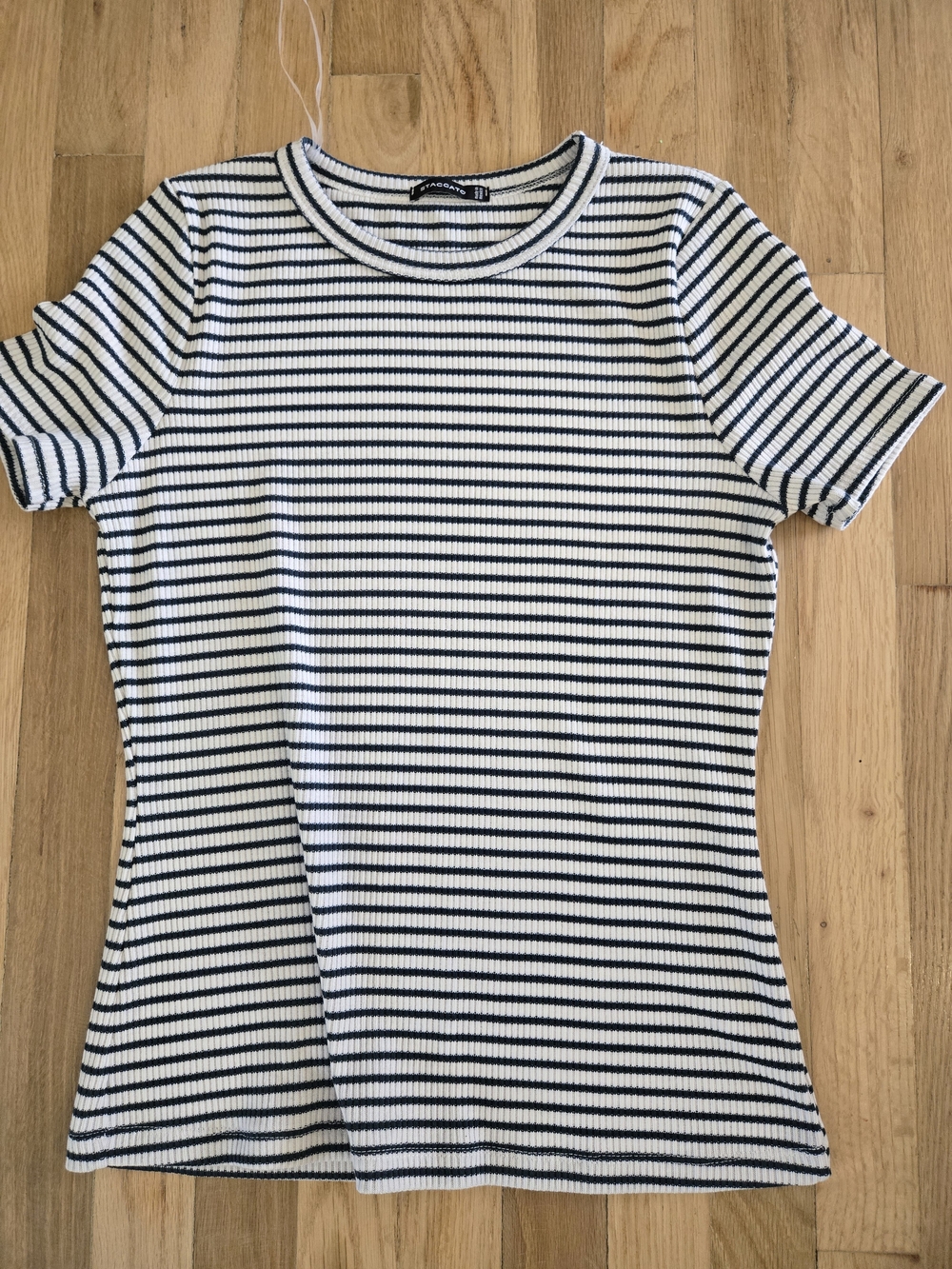 Staccato White & Navy Striped Ribbed Short-Sleeve Tee